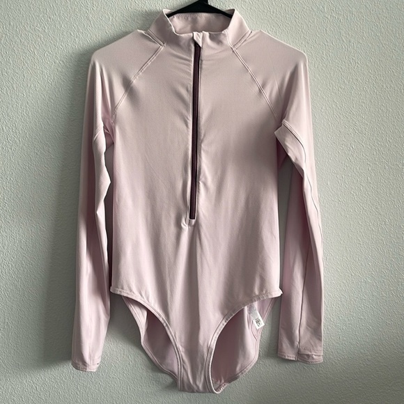 Athleta Tops - ATHLETA Endurance Half Zip Bodysuit